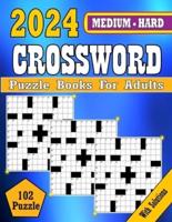 2024 Medium to Hard Crossword Puzzle Books For Adults