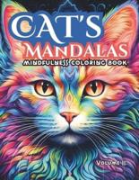 Stress Relief Cat's Mandalas, Mindful Coloring for Relaxation