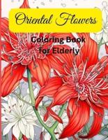 Oriental Flower Coloring Book for Elderly