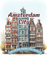 Amsterdam City Coloring Book for Adults