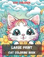 Coloring Book With a Cat for Children With Large Print