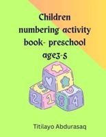 Children Numbering Activity Book for Preschool Age3-5