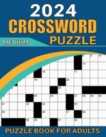 2024 Medium Crossword Puzzle Book for Adults