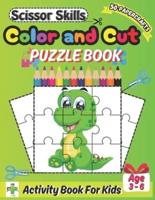 Color And Cut Puzzle Book for Kids Ages 3-6