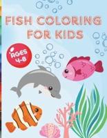Fish Coloring Book For Kids Ages 4-8