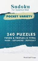 Sudoku for Analytical Mind (Pocket Size) Hard to Difficult Levels for Adults & Seniors