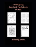 Thanksgiving Coloring & Puzzle Book for Kids