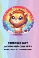 Adorable Baby Woodland Critters Adult Grayscale Coloring Book