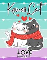 Kawaii Cat Love Coloring Book