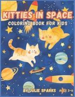 Kitties in Space, Coloring Book for Kids Ages 3-6