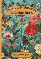 Animals and Botanicals Coloring Book for Adults