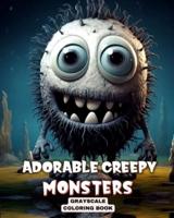 Adorable Creepy Monsters Grayscale Coloring Book