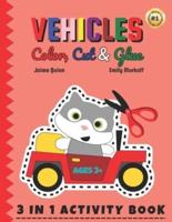 Vehicles Color, Cut & Glue