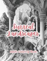Surreal Landscapes Adult Coloring Book Grayscale Images By TaylorStonelyArt