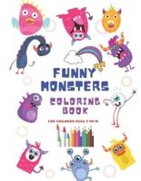 Funny Monsters Coloring Book For Children Ages 3 to 10