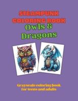 Steampunk Coloring Book - Owls & Dragons