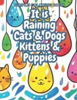 Coloring Book It Is Raining Cats & Dogs & Kittens & Puppies