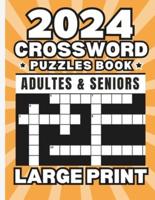 2024 Crossword Puzzles Book For Adults & Seniors