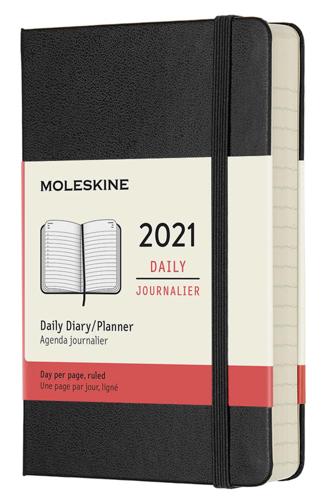 Moleskine 2021 12-month Daily Diary Pocket Notebook Planner hard cover - Black