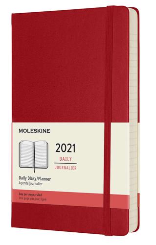 Moleskine 2021 12-month Daily Diary Large Notebook hard cover Planner - Scarlet Red