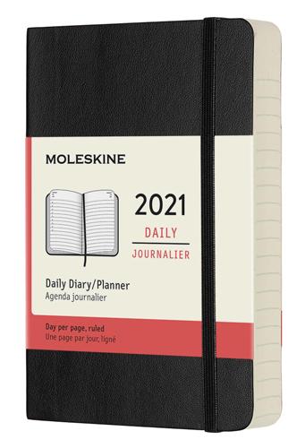 Moleskine 2021 12-month Daily Diary Notebook Planner - Black