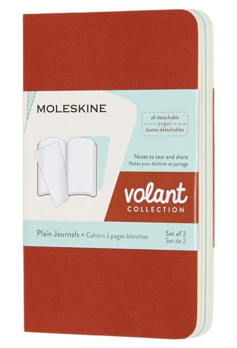 Moleskine Volant Journals Collection - Coral Orange and Aquamarine Blue (set of 2) - XS / Plain / Soft cover