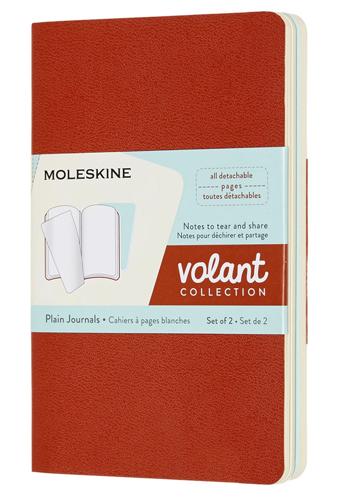 Moleskine Volant Journals Collection - Coral Orange and Aquamarine Blue (set of 2) - Pocket / Plain / Soft cover