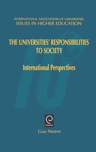 The Universities' Responsibilities to Society: International Perspectives