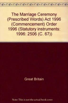 Marriage Ceremony (Prescribed Words) Act 1996 (Commencement) Order 1996