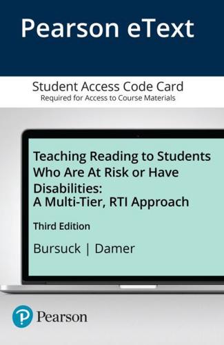Teaching Reading to Students Who Are At Risk or Have Disabilities