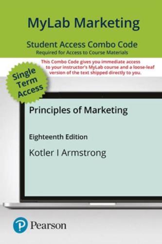 Mylab Marketing With Pearson Etext -- Combo Access Card -- For Principles of Marketing