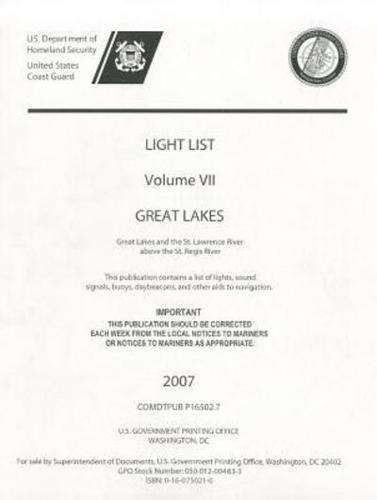 Light List, 2006, V. 7, Great Lakes