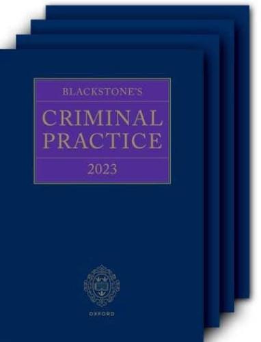 Blackstone's Criminal Practice 2023 Book and All Supplements