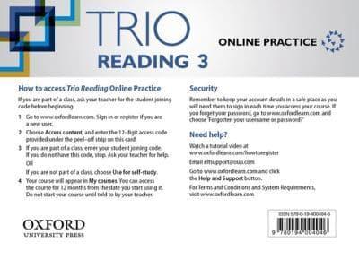 Trio Reading: Level 3: Online Practice Student Access Card