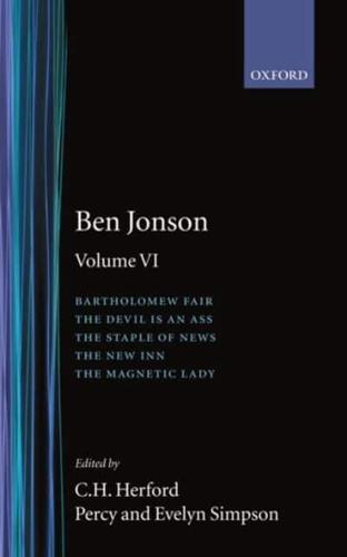 Ben Jonson. Vol.6 Bartholomew Fair