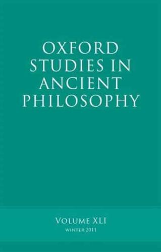 Oxford Studies in Ancient Philosophy. Volume 41