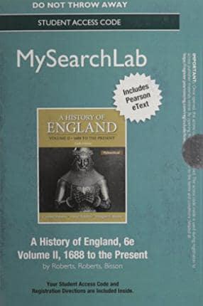MyLab Search With Pearson eText -- Standalone Access Card -- For History of England, Volume 2, A (1688 to the Present)