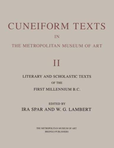 Cuneiform Texts in The Metropolitan Museum of Art