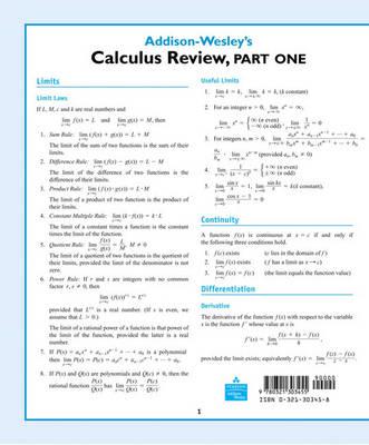 Addison-Wesley's Calculus Review, Part One