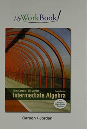 MyWorkBook for Intermediate Algebra