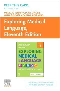 Medical Terminology Online With Elsevier Adaptive Learning for Exploring Medical Language Access Card