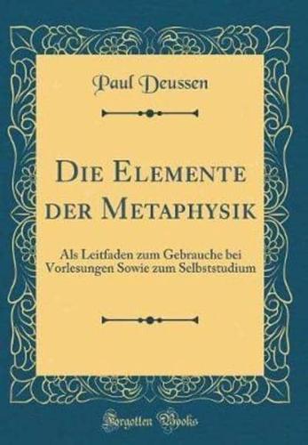 Die Elemente Der Metaphysik