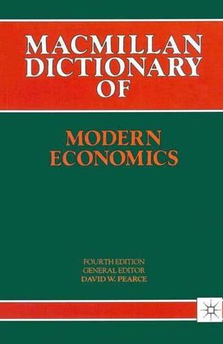 Dictionary Of Modern Economics