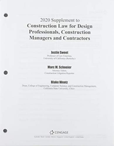 Legal Update (2020) for Construction Law for Design Professionals, Construction Managers and Contractors