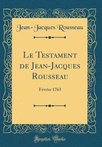 Le Testament De Jean-Jacques Rousseau