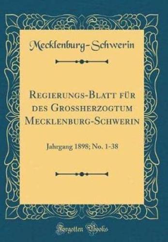 Regierungs-Blatt Für Des Großherzogtum Mecklenburg-Schwerin