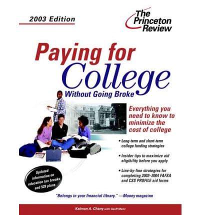 Paying for College 2003