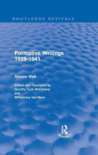 Formative Writings, 1929-1941