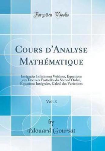 Cours d'Analyse Mathï¿½matique, Vol. 3