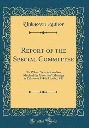 Report of the Special Committee